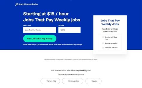 50 to 19. . Weekly paying jobs hiring near me